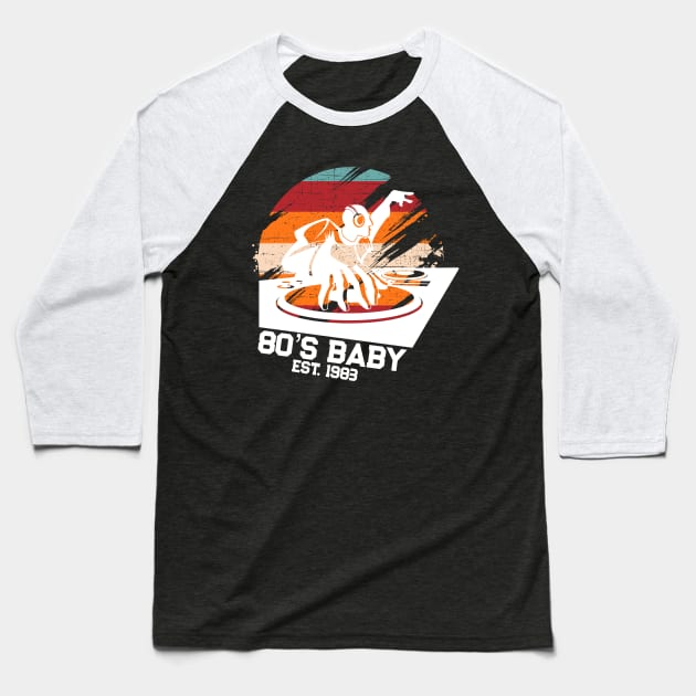 80's Baby Retro Music DJ Gift Baseball T-Shirt by TheAparrelPub